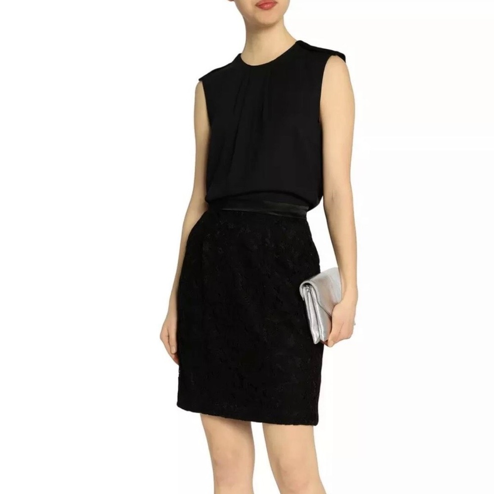 By Malene Birger Black Dress with Lace and Satin sz 4